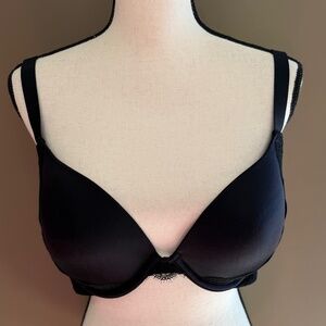 Ambrielle Black & Lace Plunge Bra, Size 42C